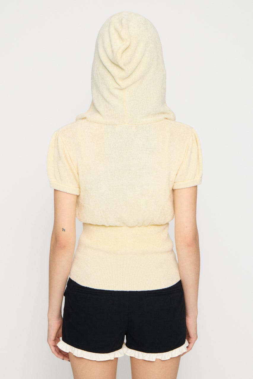 PUFF SLEEVE HOODIE トップス O/WHT FREE