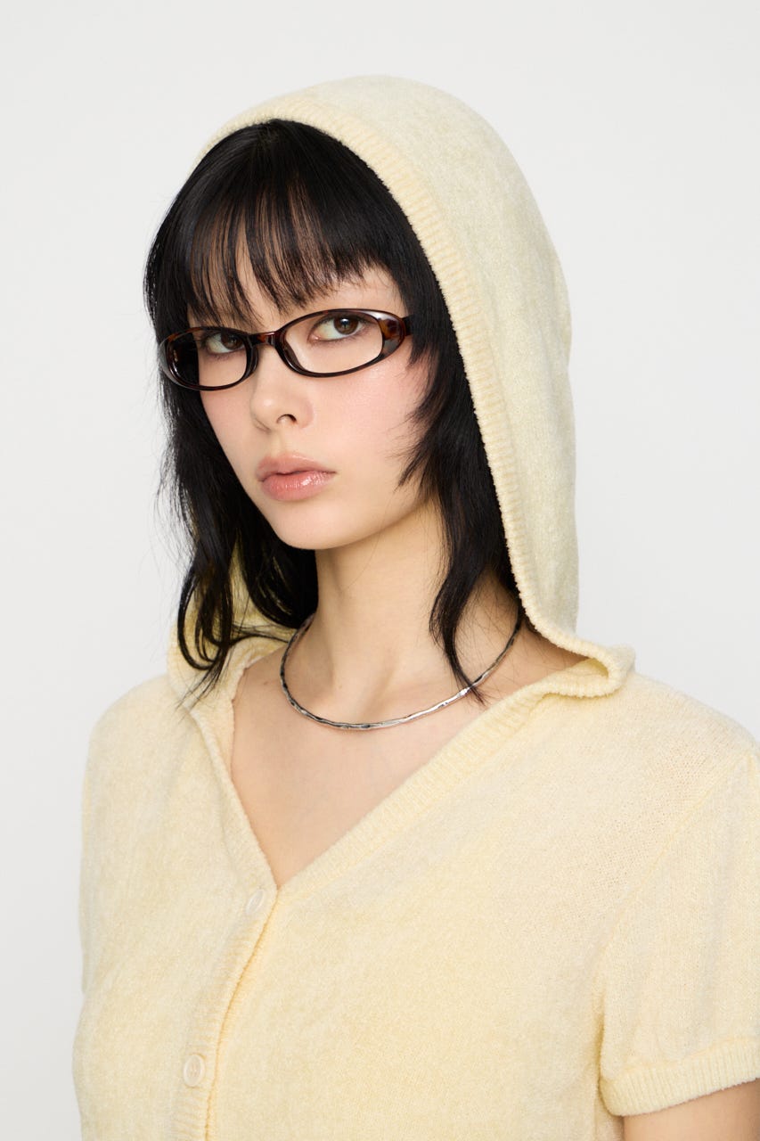 PUFF SLEEVE HOODIE トップス O/WHT FREE