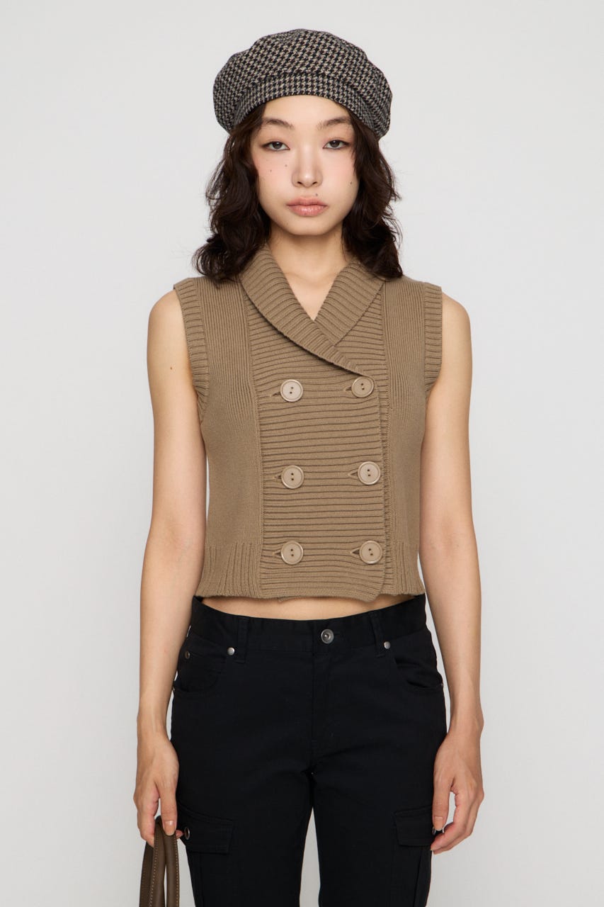 DOUBLE BUTTON KNIT ベスト BEG FREE