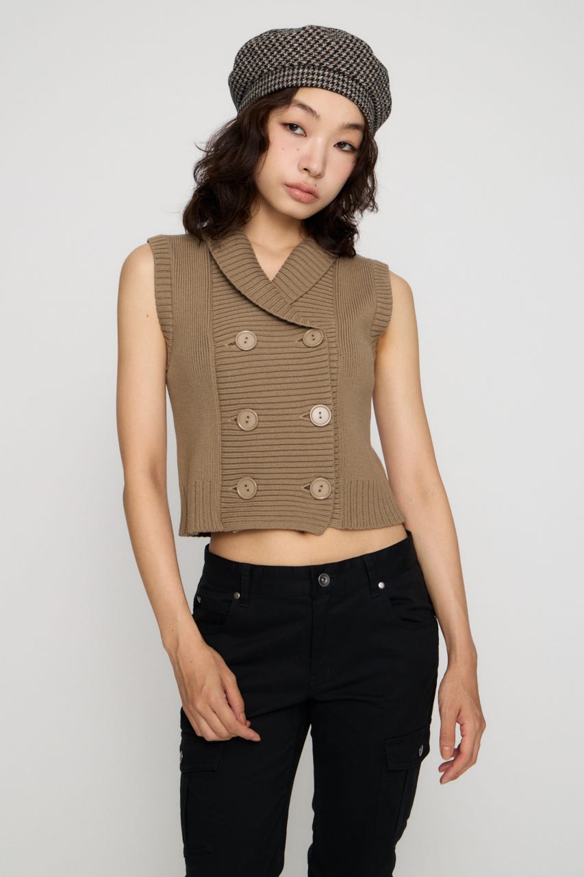 DOUBLE BUTTON KNIT ベスト BEG FREE