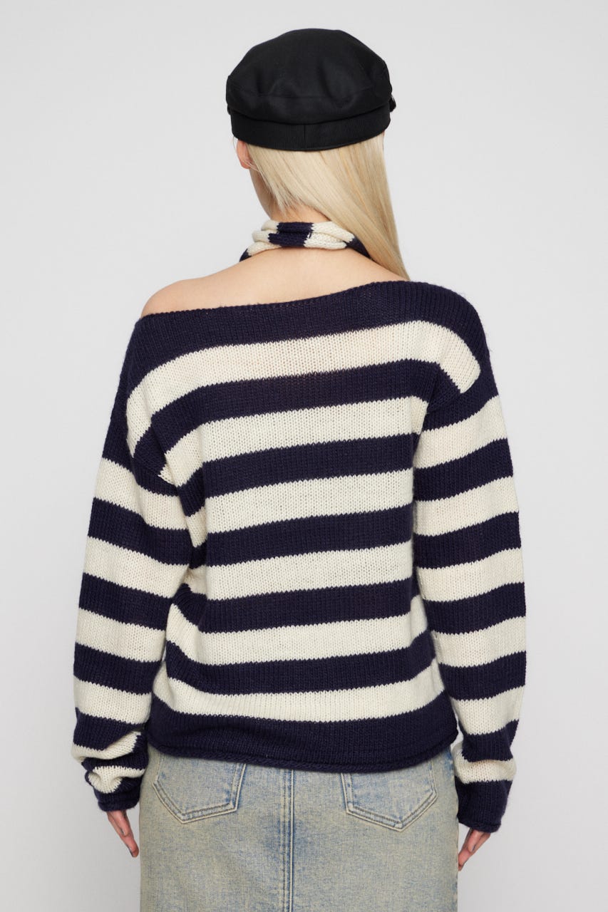 BORDER STOLE SET トップス NVY FREE