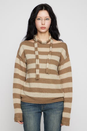 BORDER STOLE SET トップス