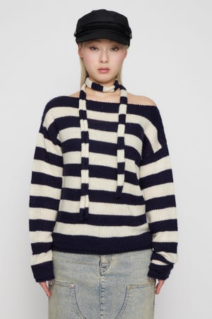 BORDER STOLE SET トップス