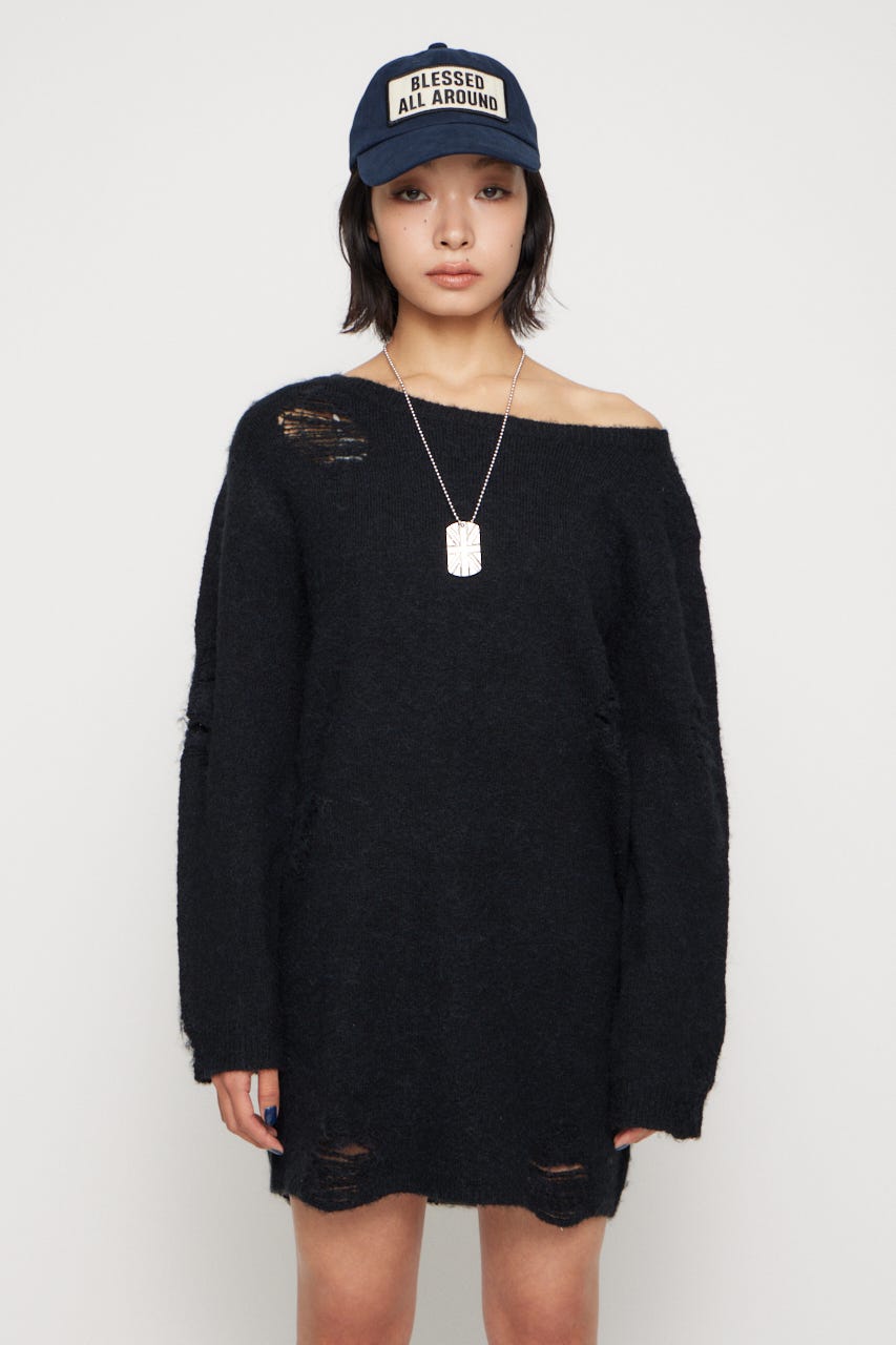 CRASH LOOSEY KNIT ワンピース BLK M