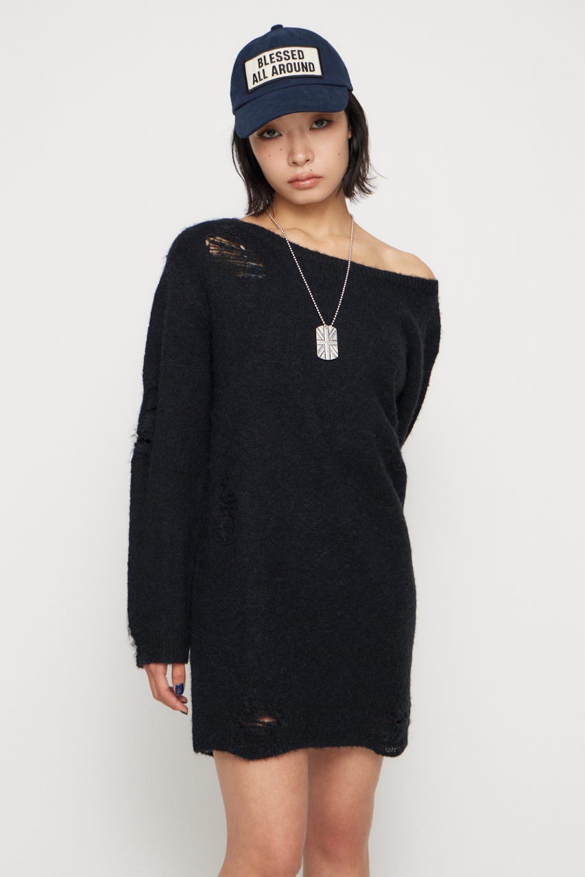 CRASH LOOSEY KNIT ワンピース BLK M