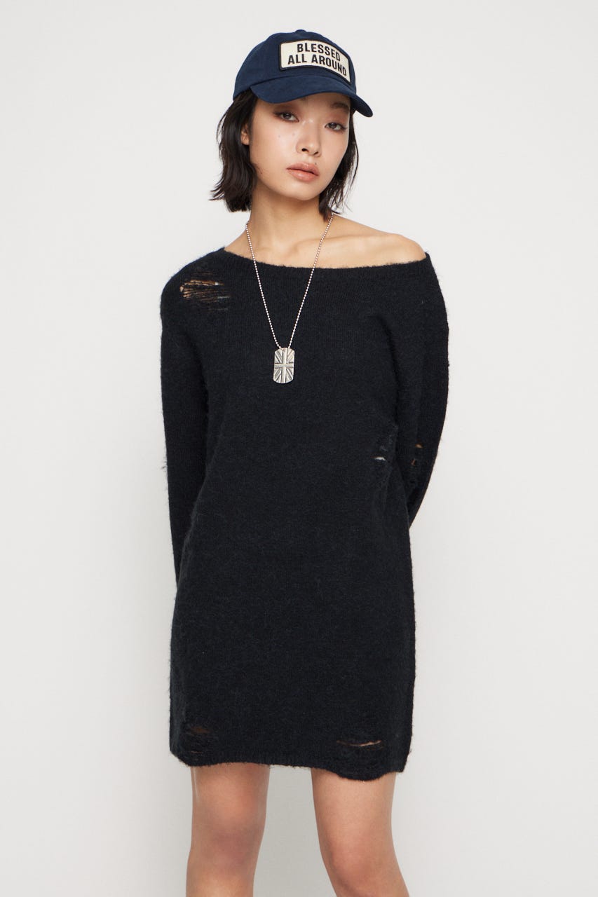 CRASH LOOSEY KNIT ワンピース BLK M