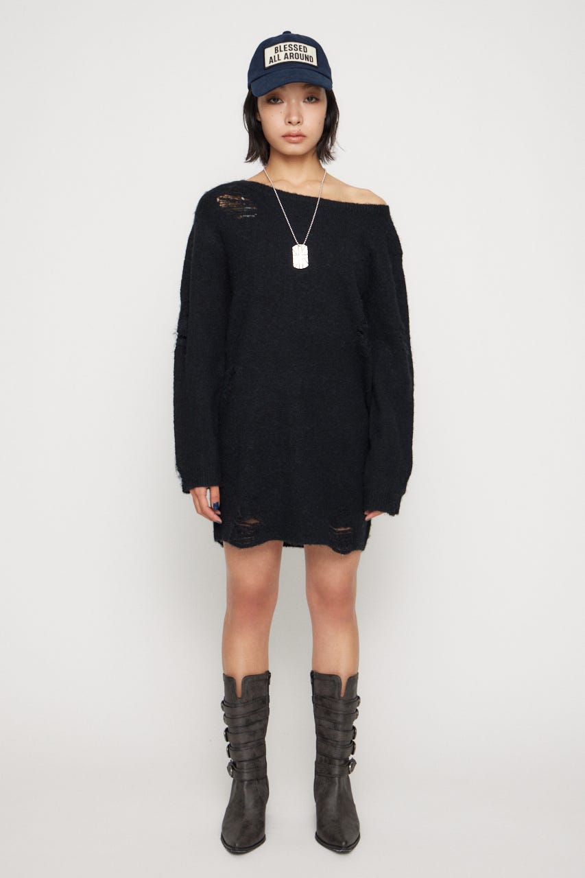 CRASH LOOSEY KNIT ワンピース BLK M