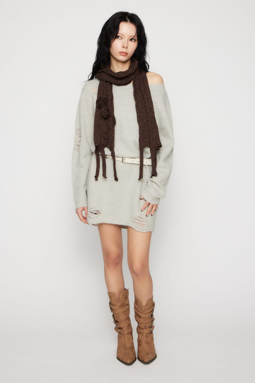 CRASH LOOSEY KNIT ワンピース L/GRY S