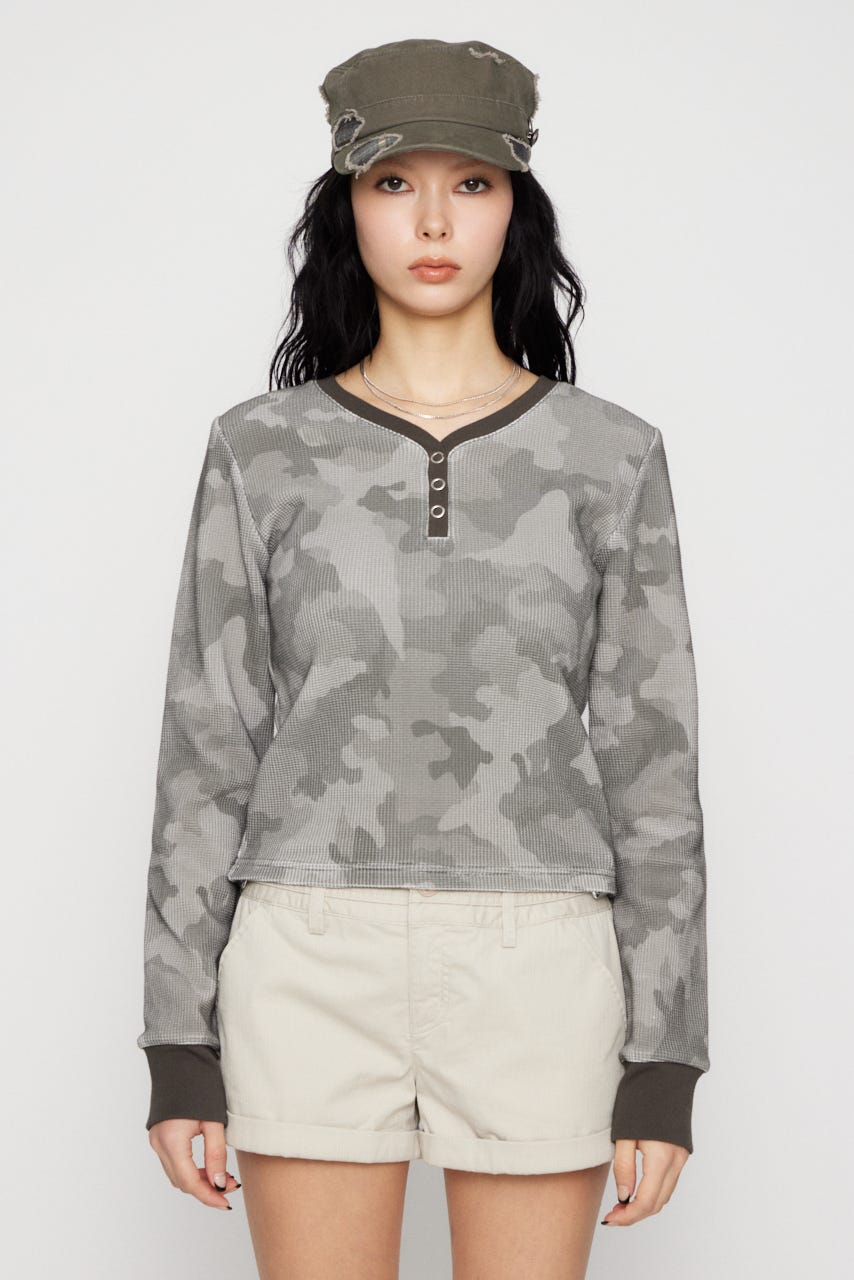 CAMOUFLAGE CUT トップス GRY FREE