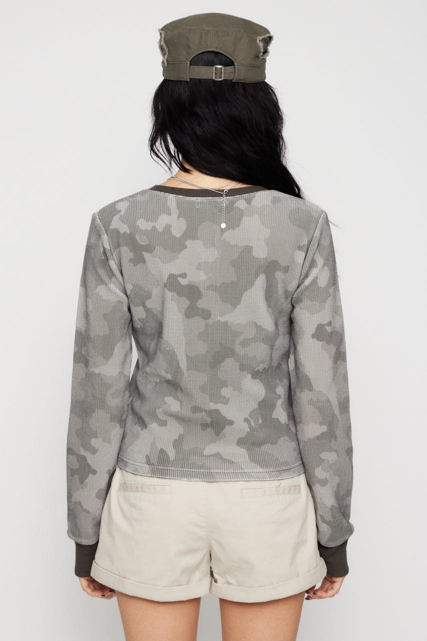 CAMOUFLAGE CUT トップス GRY FREE