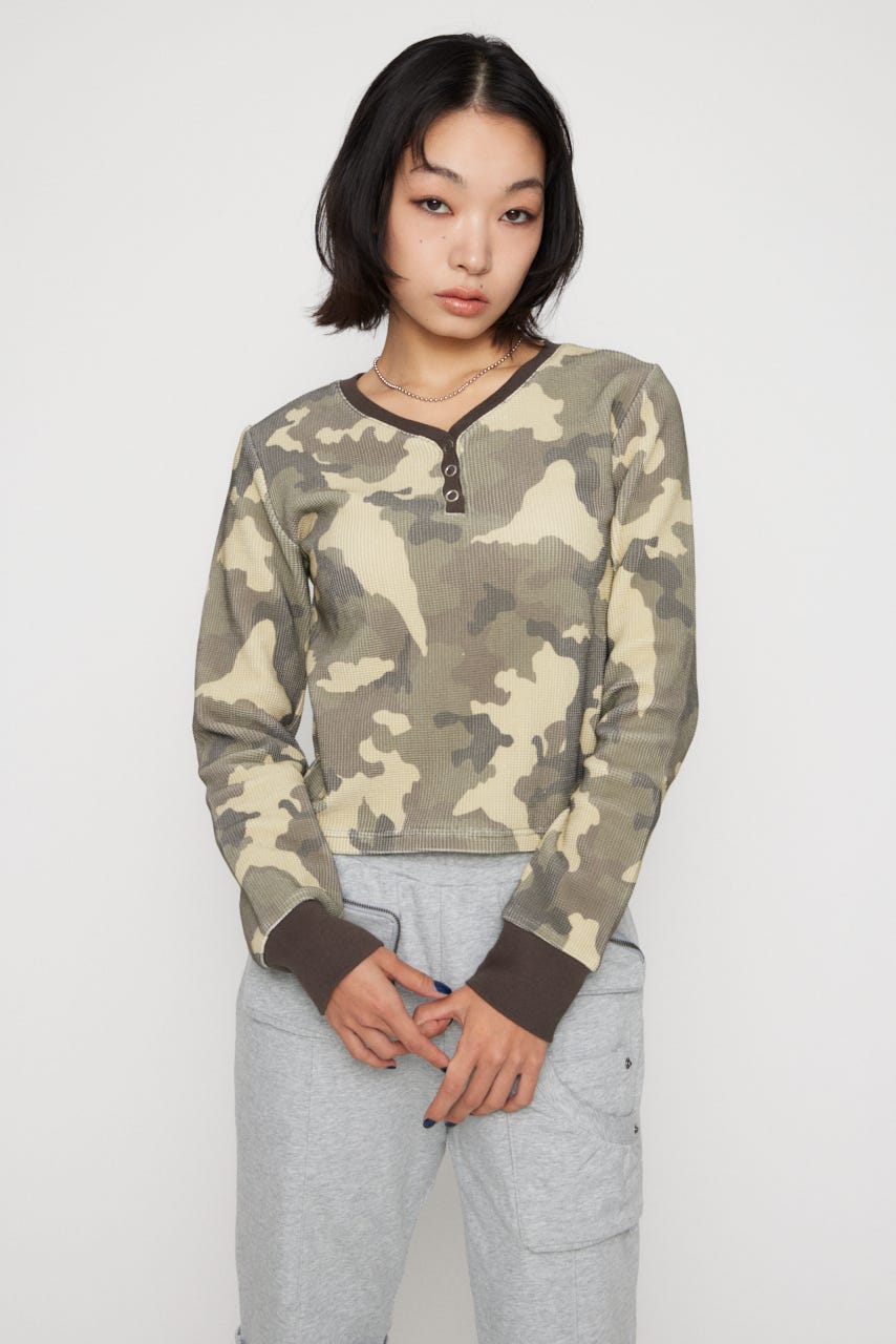 CAMOUFLAGE CUT トップス KHA FREE