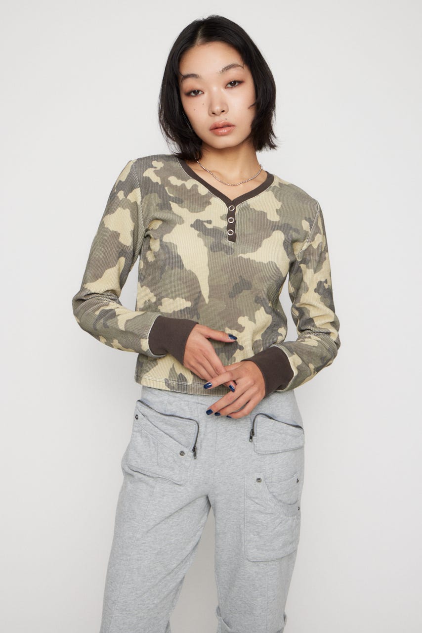 CAMOUFLAGE CUT トップス KHA FREE