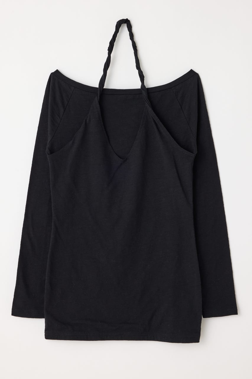 HALTER NECK CUT チュニック BLK FREE