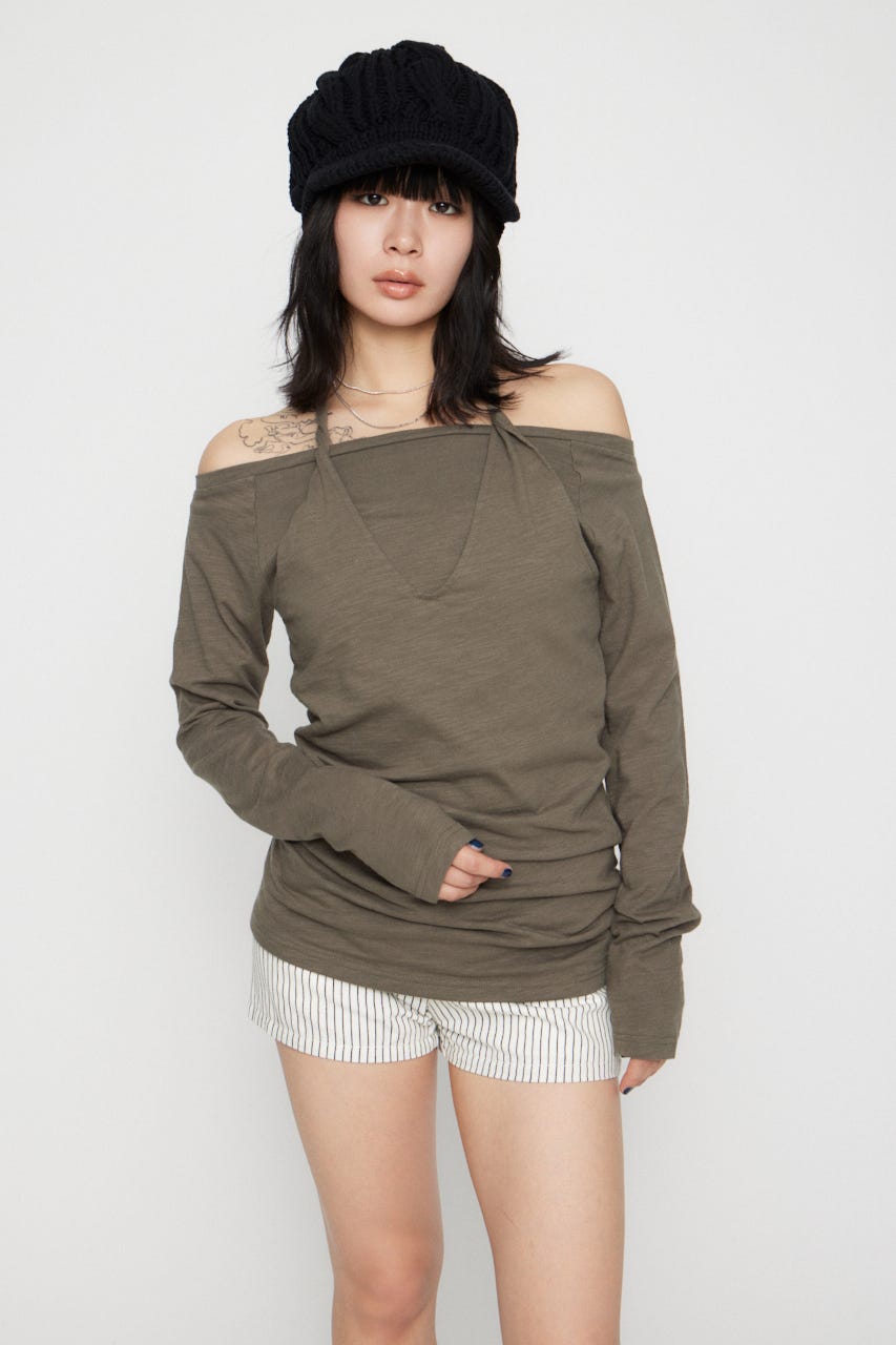 HALTER NECK CUT チュニック KHA FREE