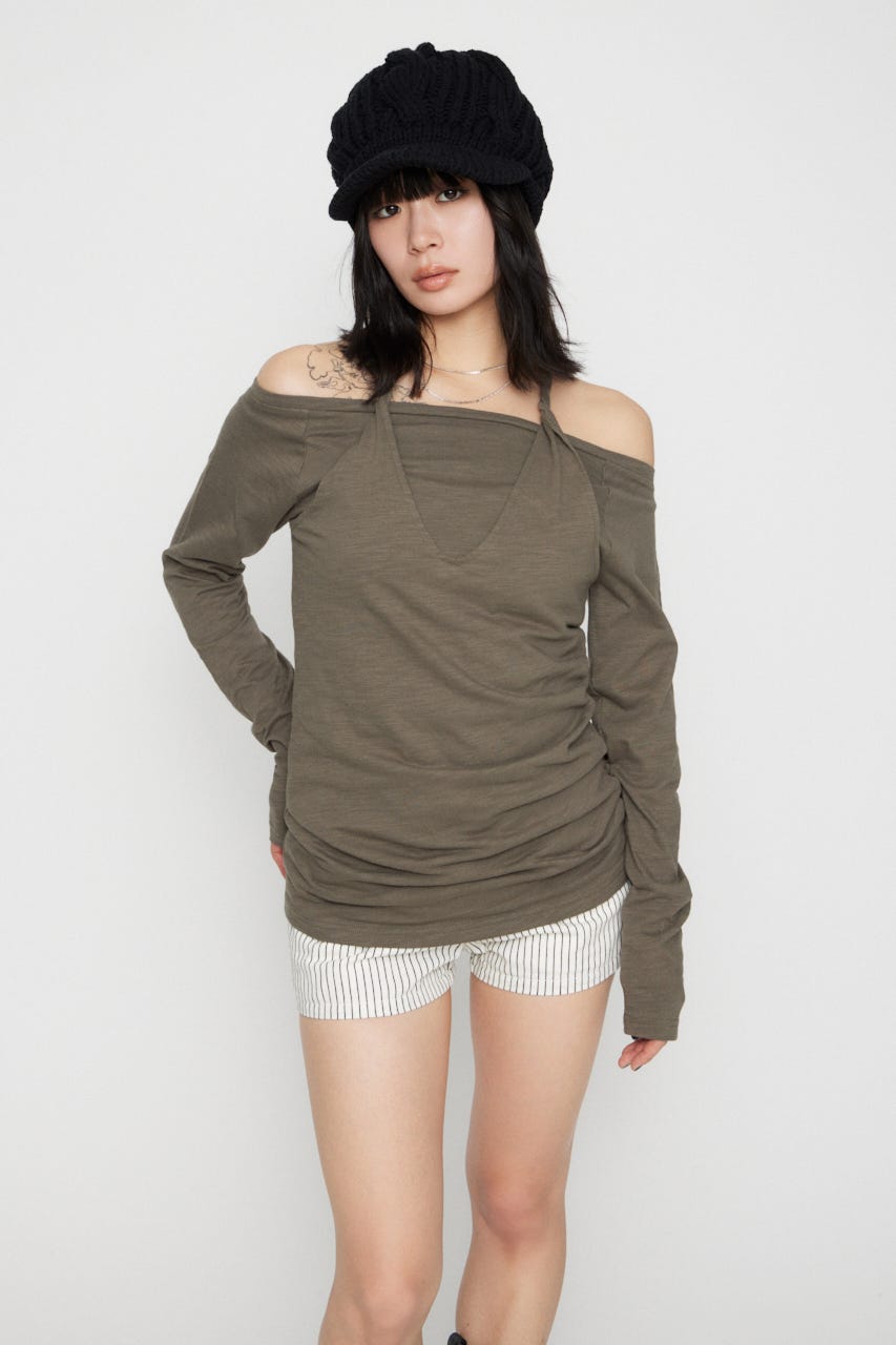 HALTER NECK CUT チュニック KHA FREE