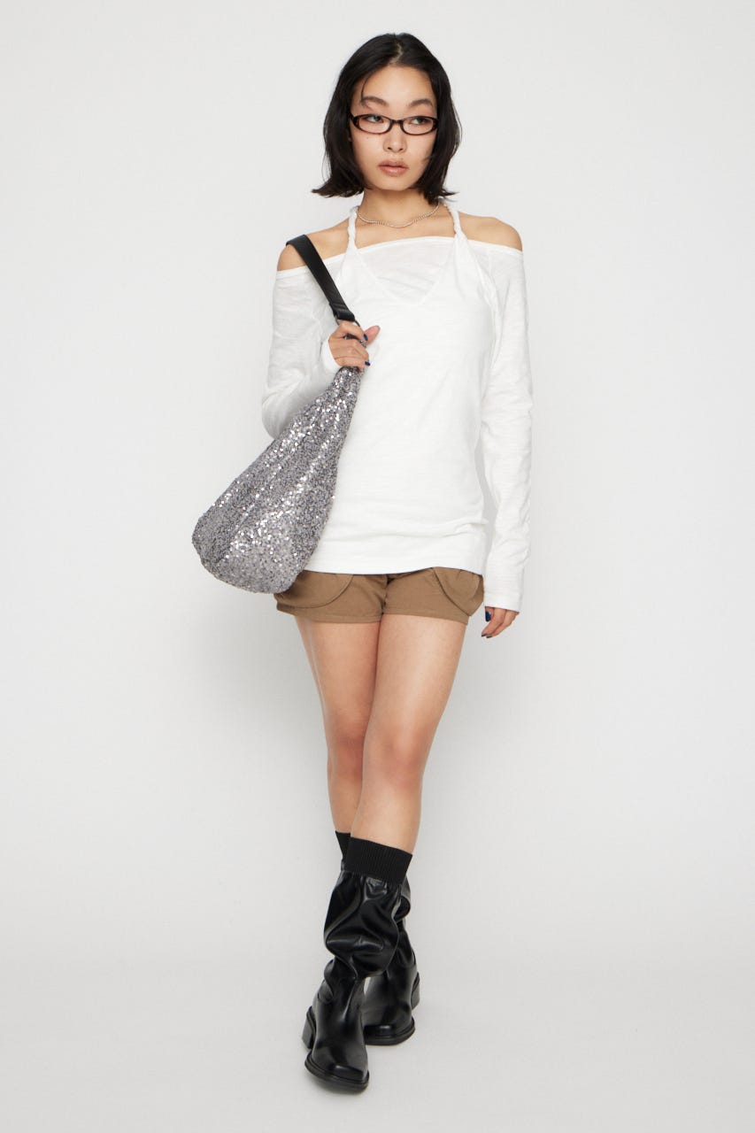 HALTER NECK CUT チュニック WHT FREE