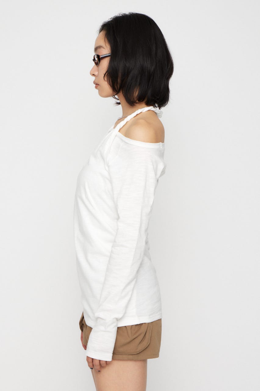 HALTER NECK CUT チュニック WHT FREE