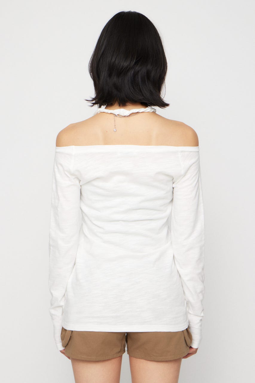 HALTER NECK CUT チュニック WHT FREE