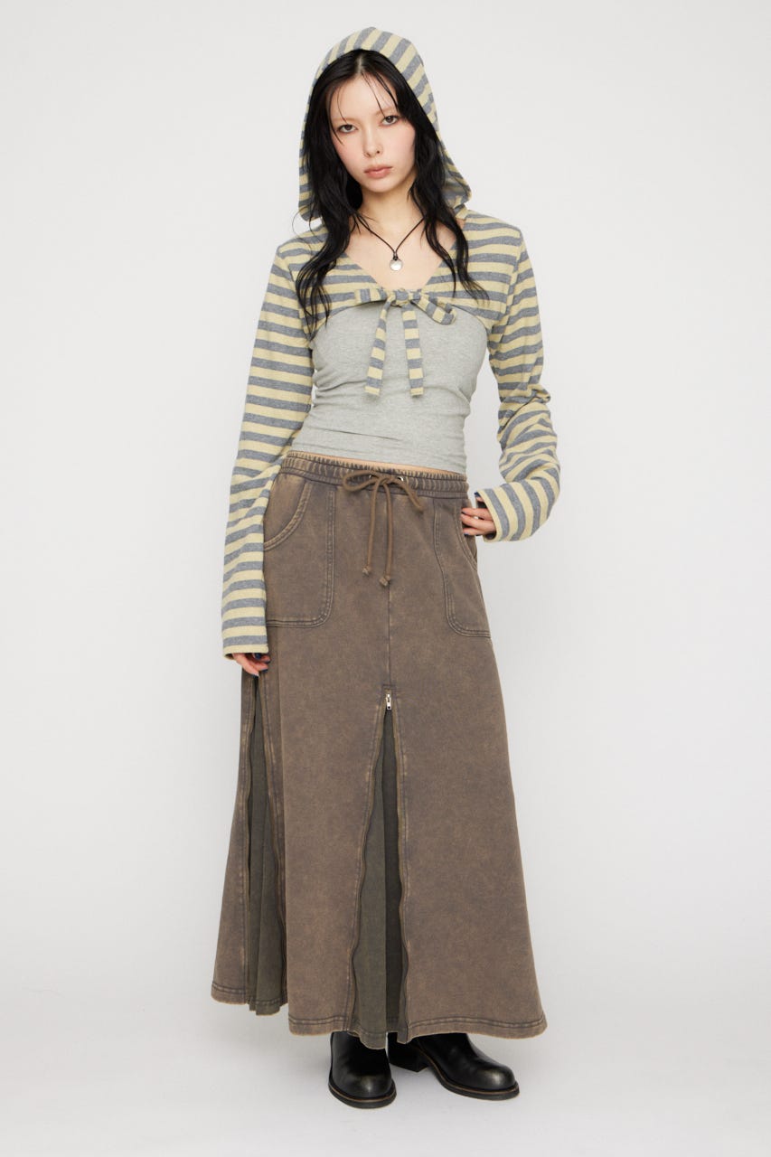 BORDER HOODIE CUT ボレロ L/YEL FREE