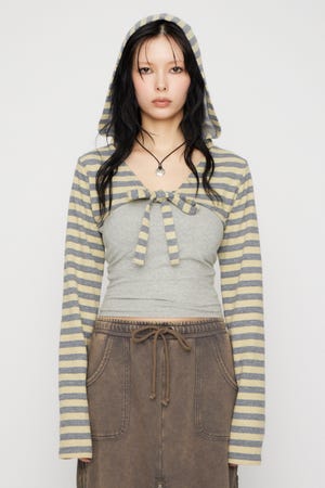 BORDER HOODIE CUT ボレロ