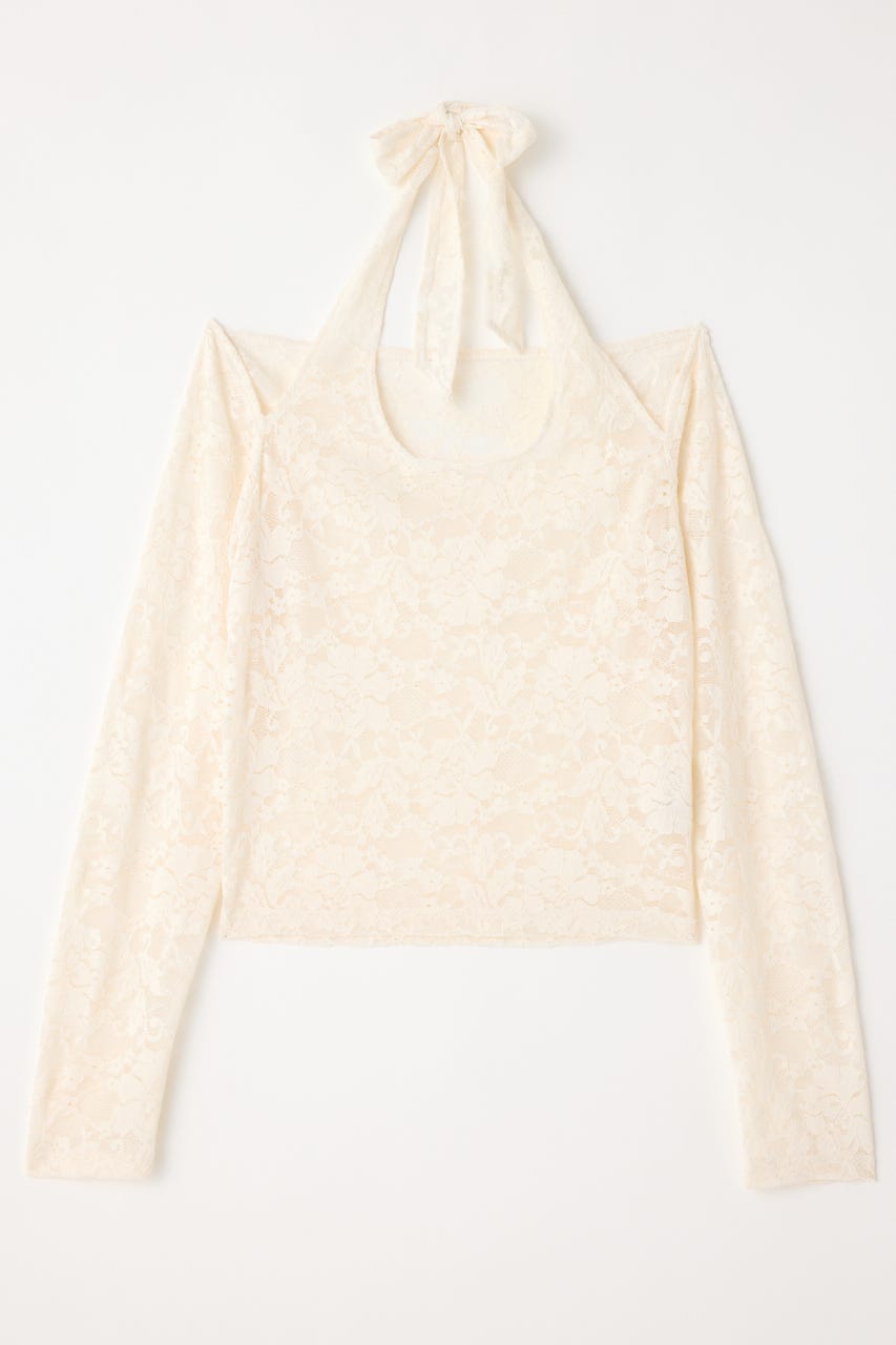 LACE HALTER NECK トップス IVOY FREE