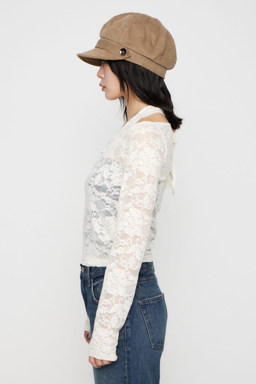 LACE HALTER NECK トップス IVOY FREE