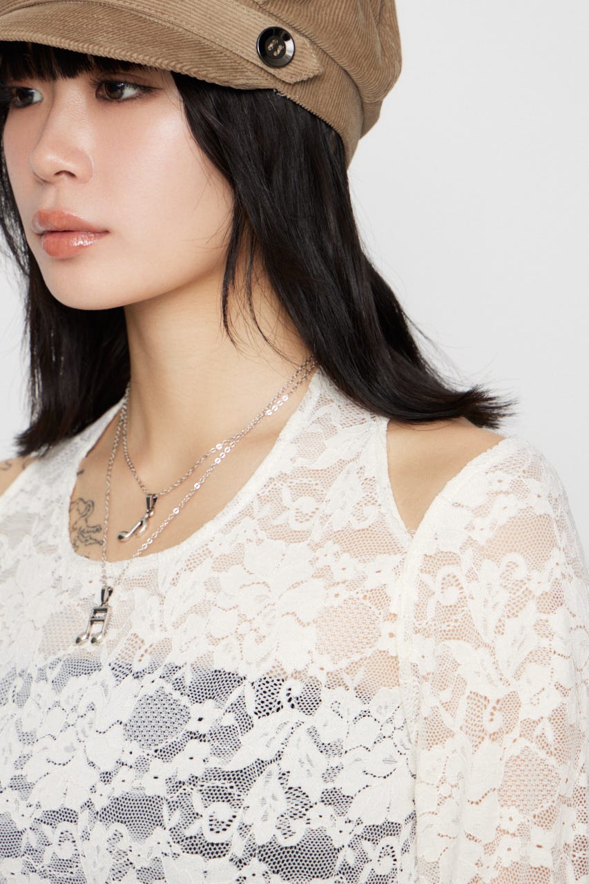 LACE HALTER NECK トップス IVOY FREE