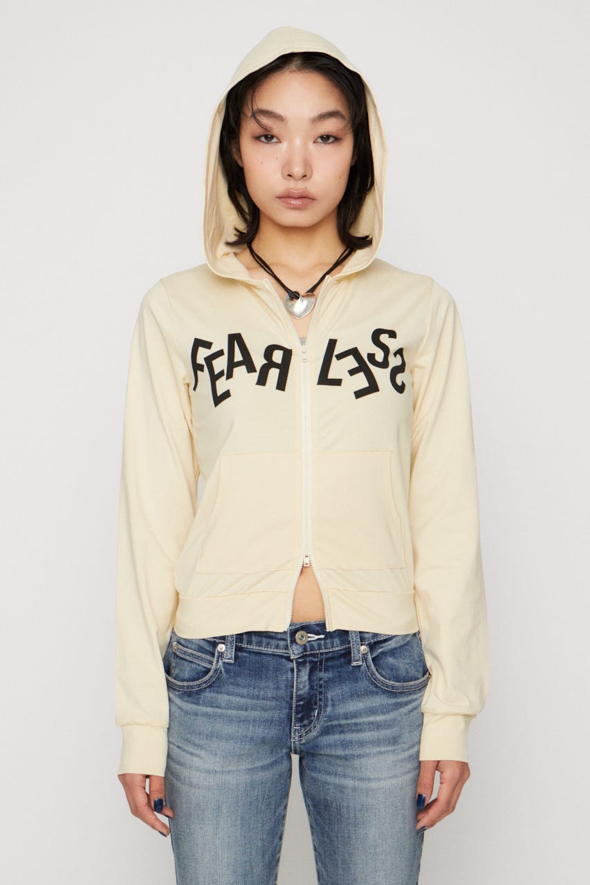 LETTERING  PRINT LIGHT パーカー L/YEL FREE