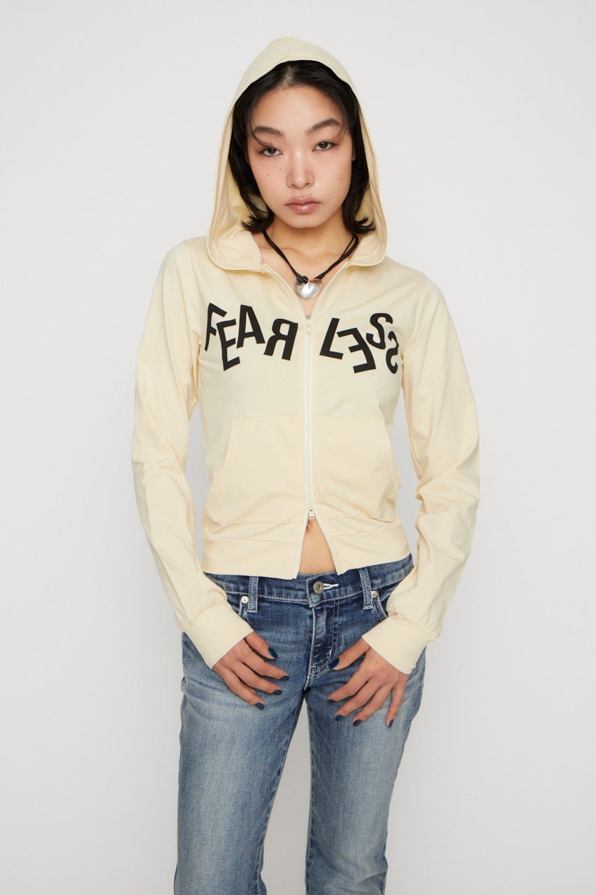 LETTERING  PRINT LIGHT パーカー L/YEL FREE