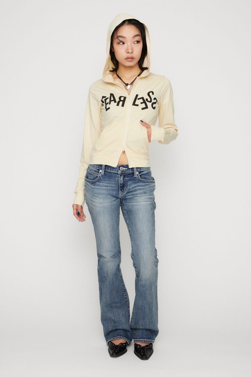 LETTERING  PRINT LIGHT パーカー L/YEL FREE