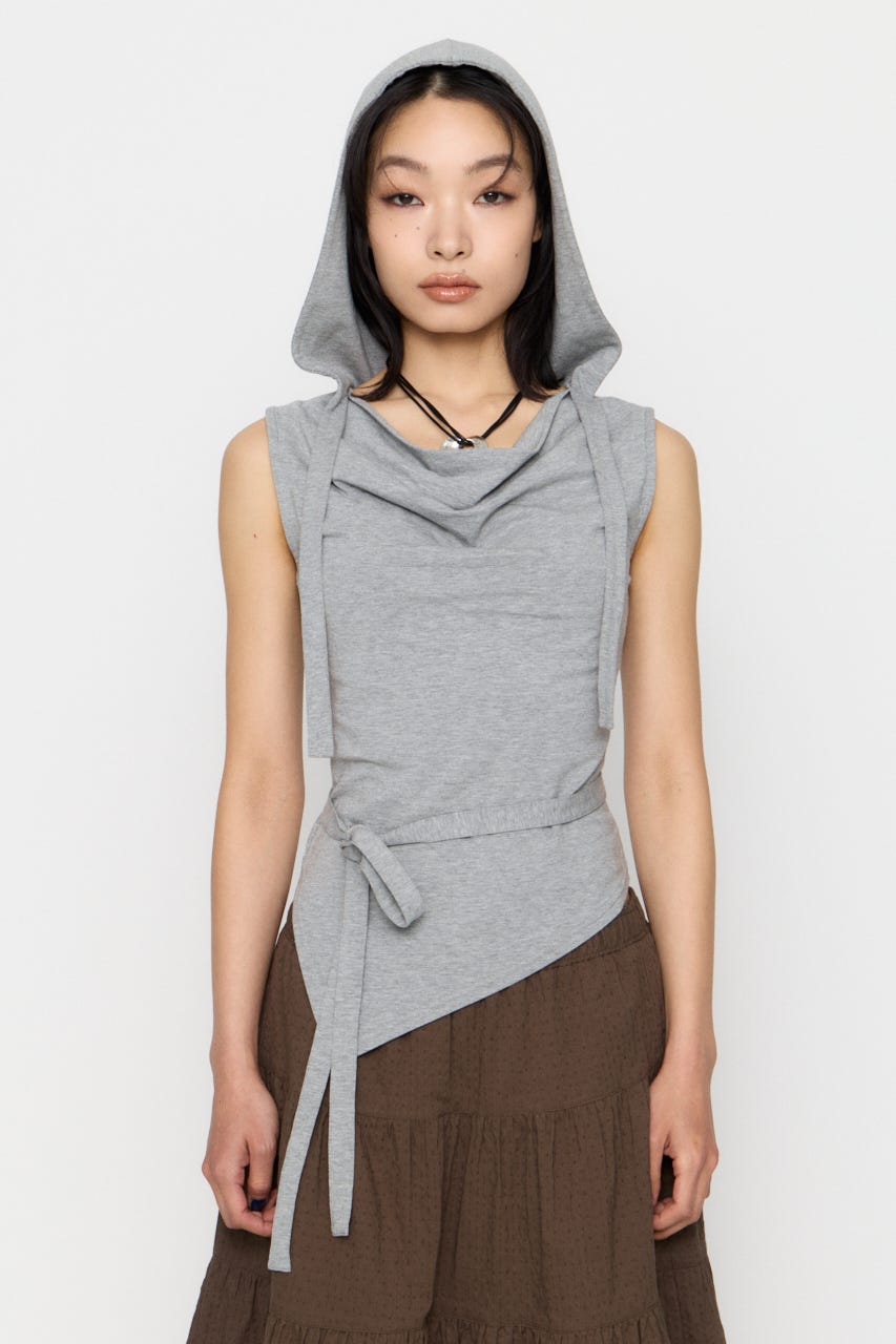 DRAPE HOODIE CUT トップス T.GRY FREE