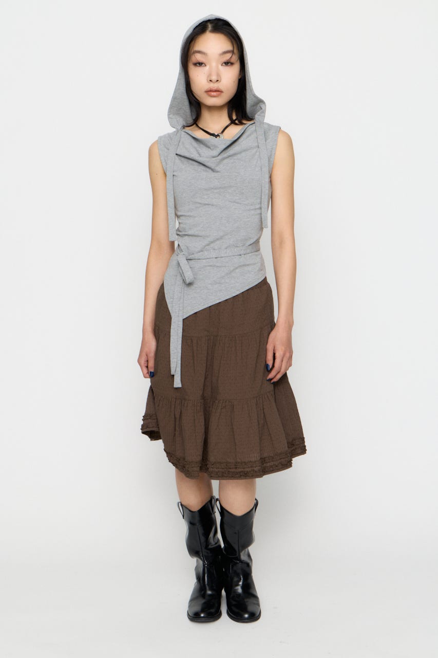 DRAPE HOODIE CUT トップス T.GRY FREE