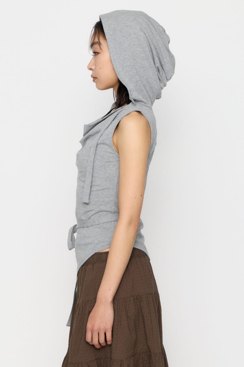 DRAPE HOODIE CUT トップス T.GRY FREE