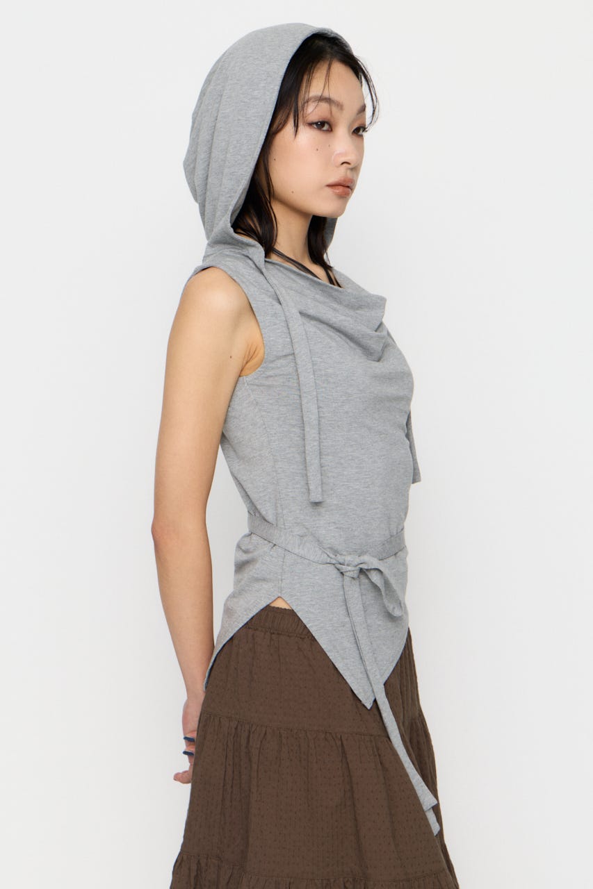 DRAPE HOODIE CUT トップス T.GRY FREE