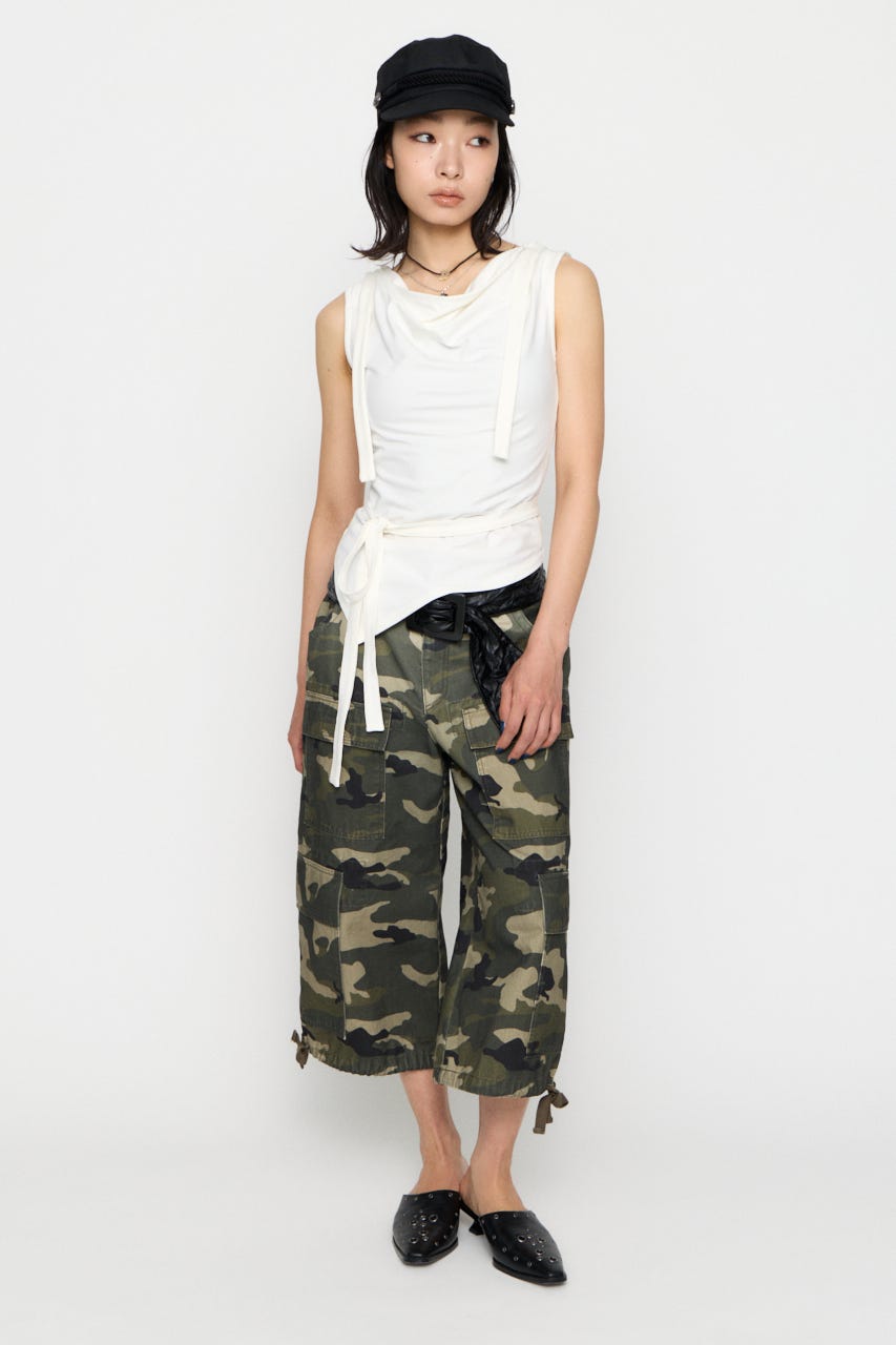 DRAPE HOODIE CUT トップス WHT FREE