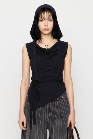 DRAPE HOODIE CUT トップス