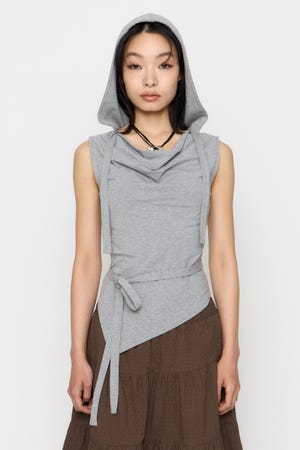 DRAPE HOODIE CUT トップス