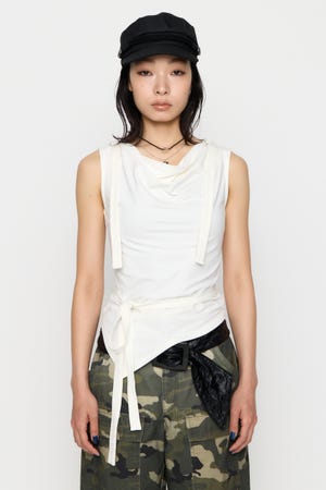 DRAPE HOODIE CUT トップス