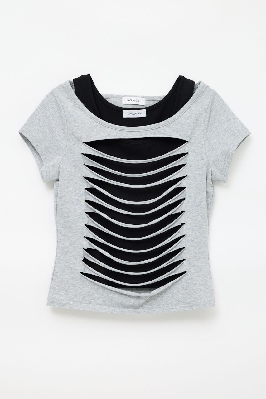 CUTTING 2PIECE トップス T.GRY FREE