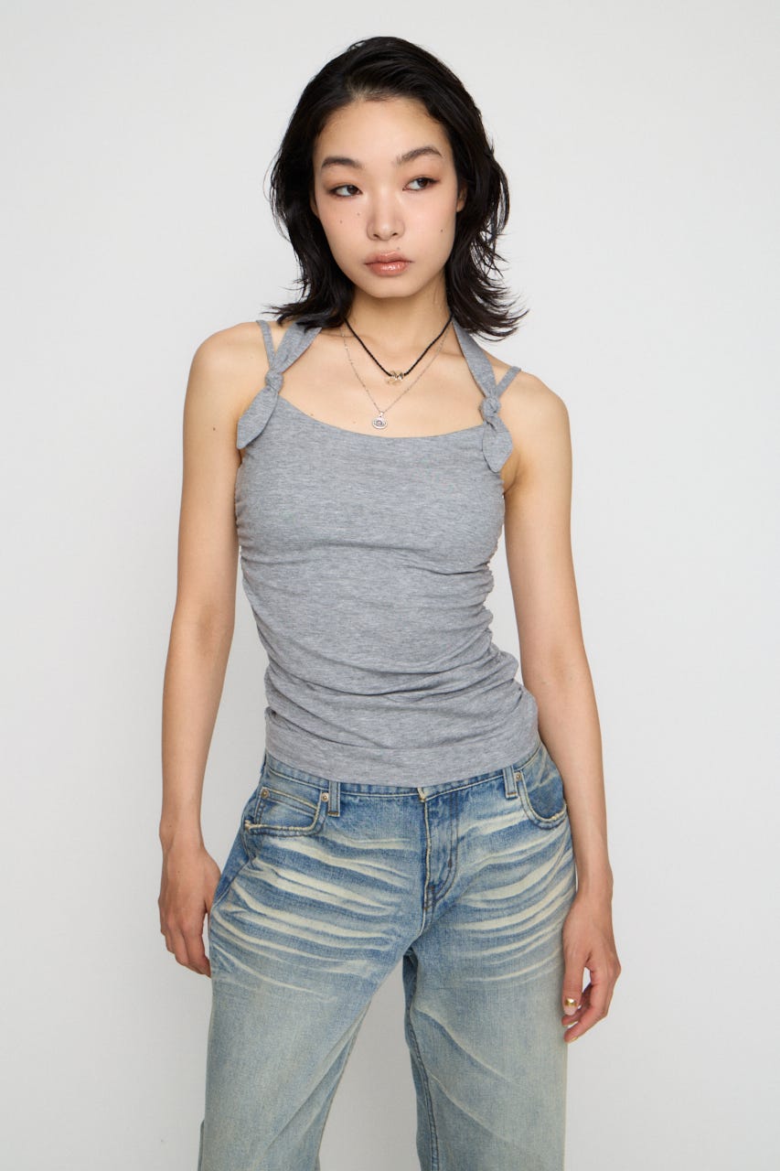 アトリエGG デニムキャミソール LAGUA GEM | ASYMMETRY SHIRRING キャミソール (キャミソール ) |SHEL