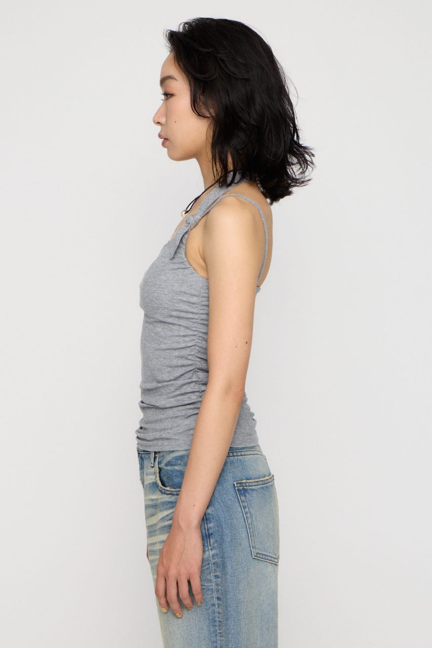 ASYMMETRY SHIRRING キャミソール T.GRY FREE