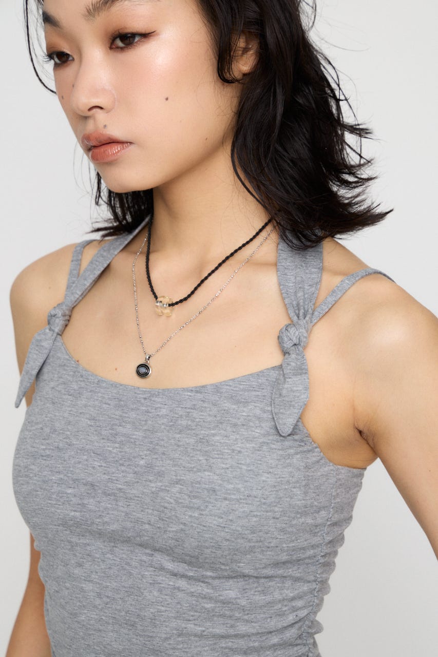 ASYMMETRY SHIRRING キャミソール T.GRY FREE