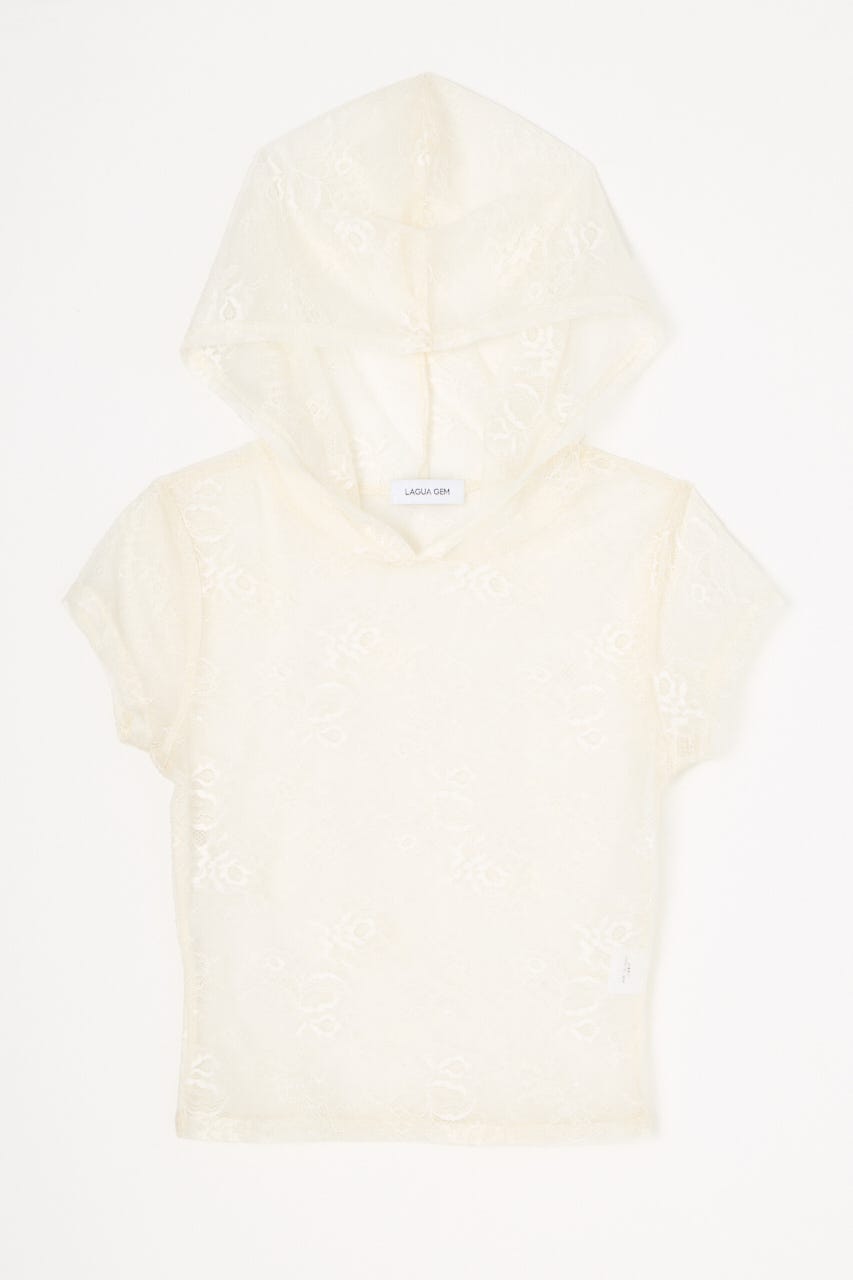 MESH LACE HOODIE トップス WHT FREE
