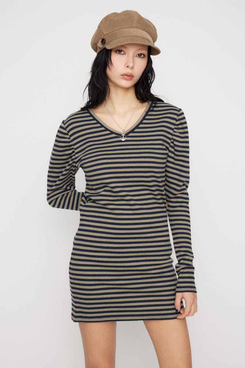 PUFF SLEEVE CUT ミニワンピース M/NVY M