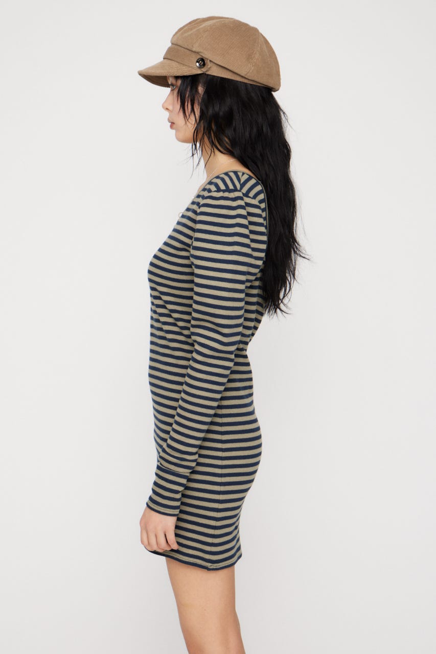 PUFF SLEEVE CUT ミニワンピース M/NVY M