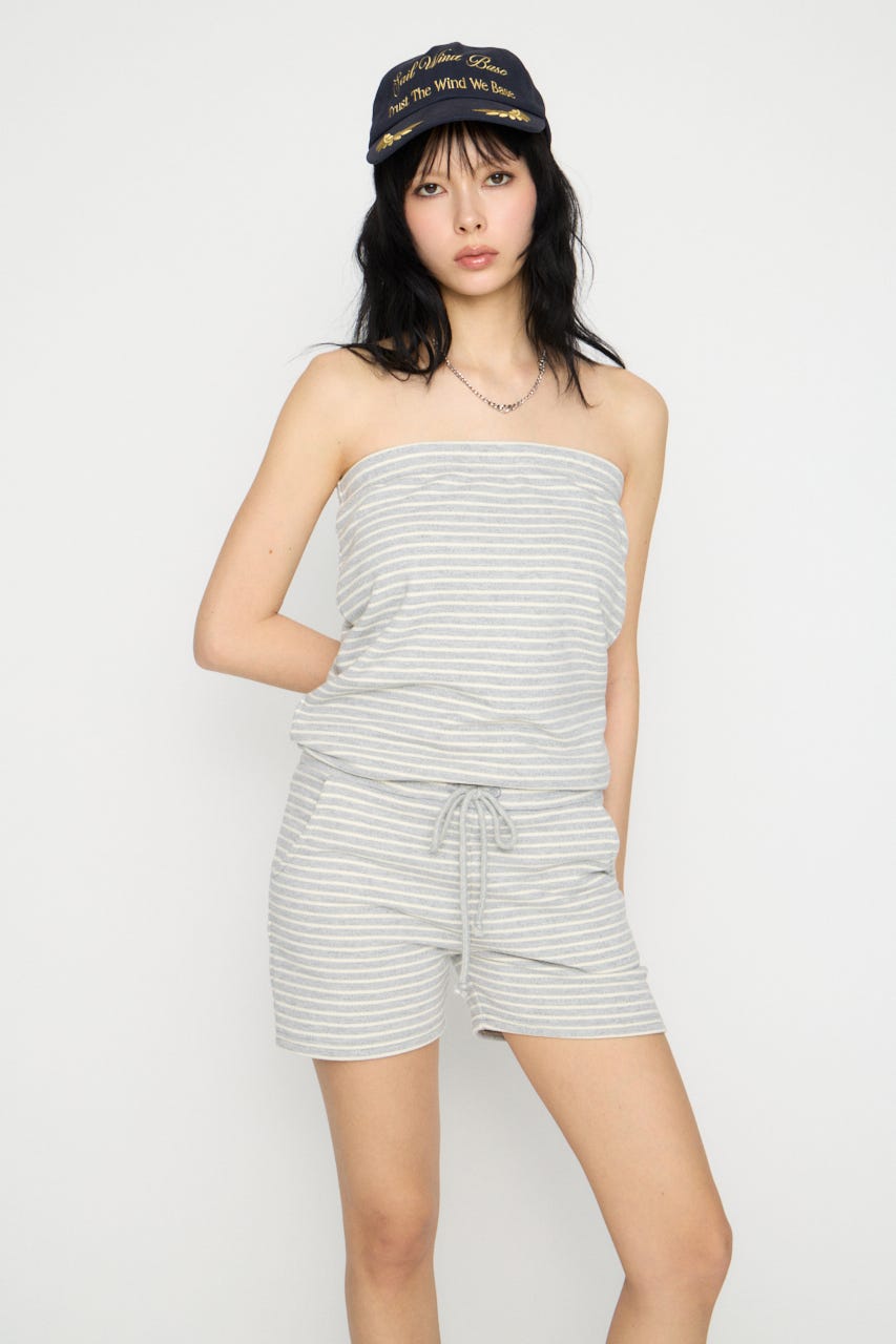 【SET PRICE対象】BORDER BARE ロンパース GRY M