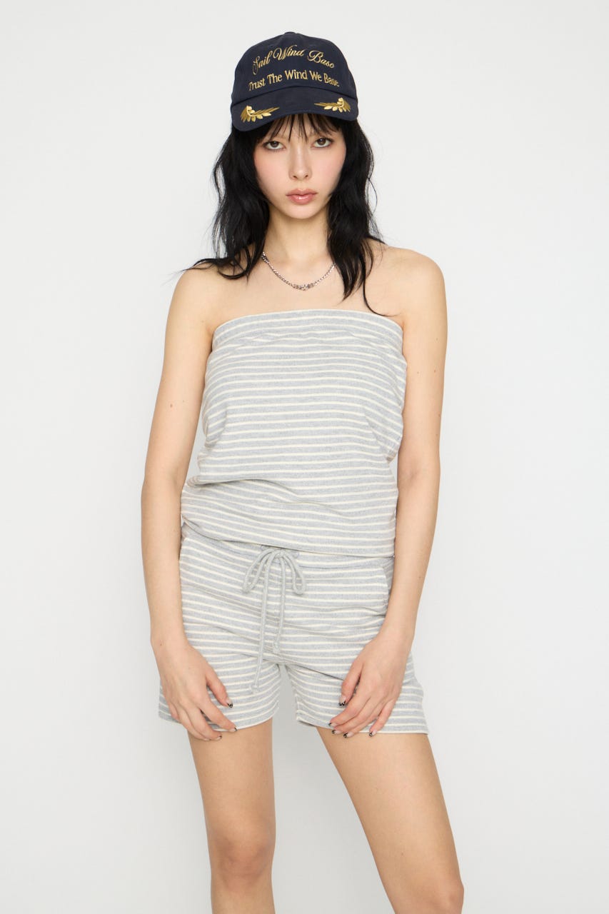 【SET PRICE対象】BORDER BARE ロンパース GRY M