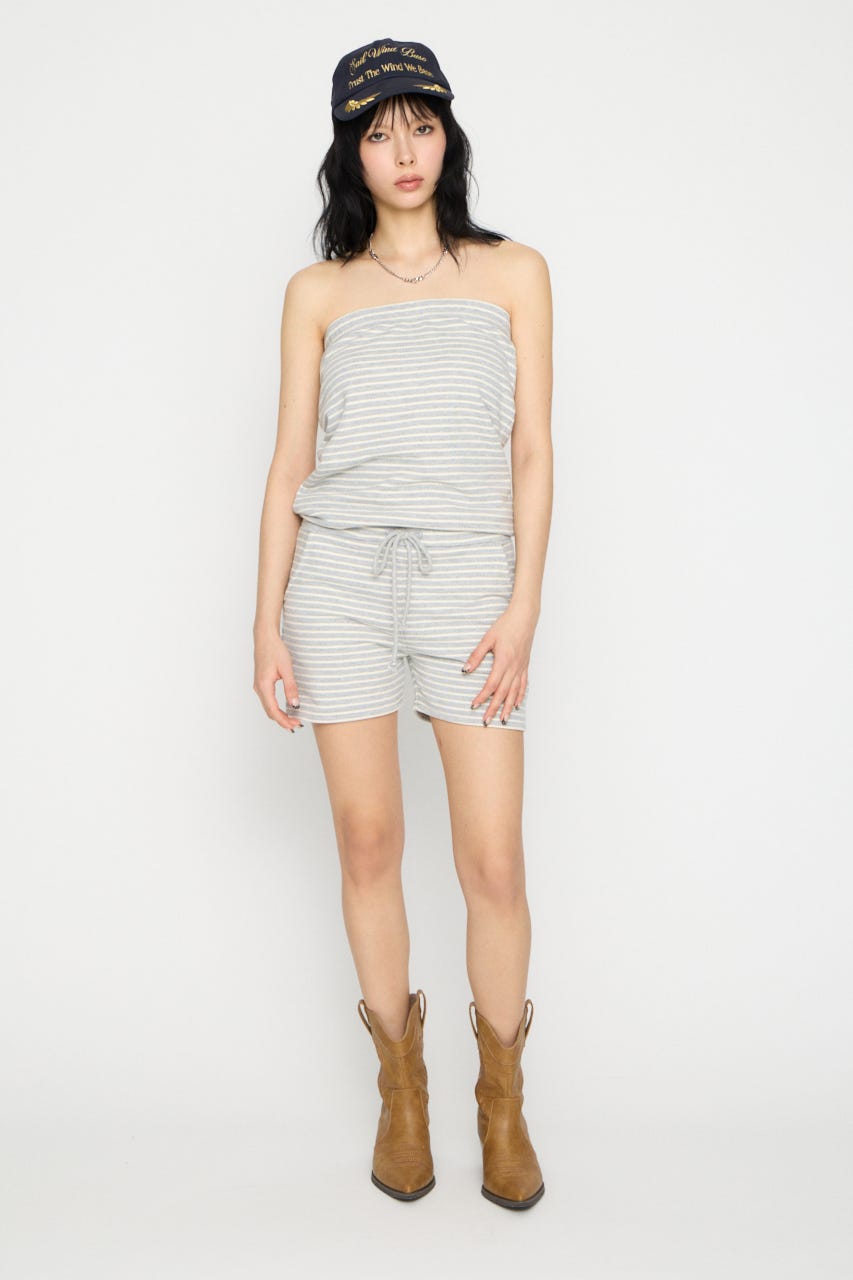 【SET PRICE対象】BORDER BARE ロンパース GRY M