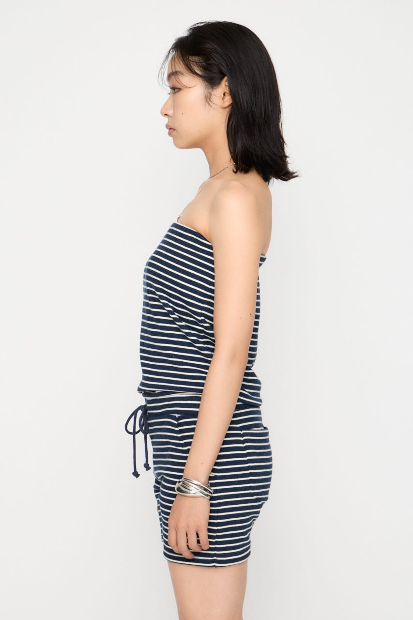 【SET PRICE対象】BORDER BARE ロンパース NVY S