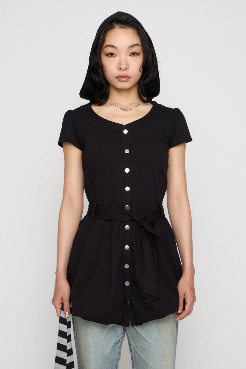 PUFF SLEEVE BALLOON ミニワンピース BLK M